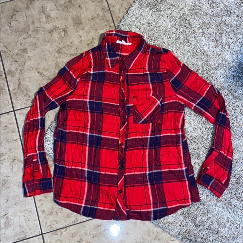 Red Plaid Top